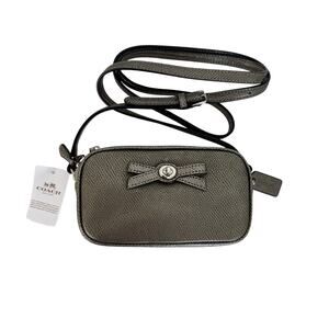 Coach Turnlock Bow Mini Crossbody Bag Metallic Pewter F64655 NWT